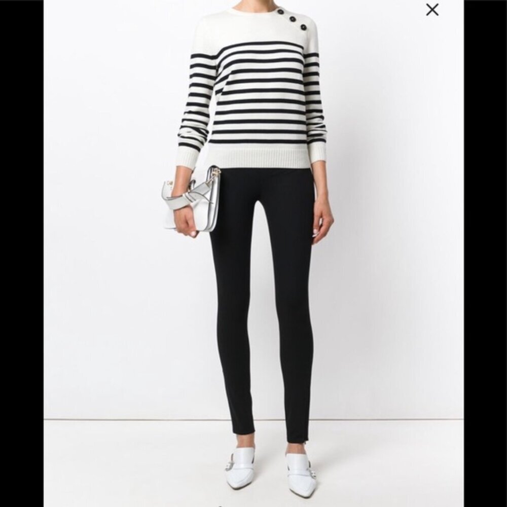 Helmut Lang High Rise Skinny Stretch Pants Slim Legging Cotton Blend Black Small